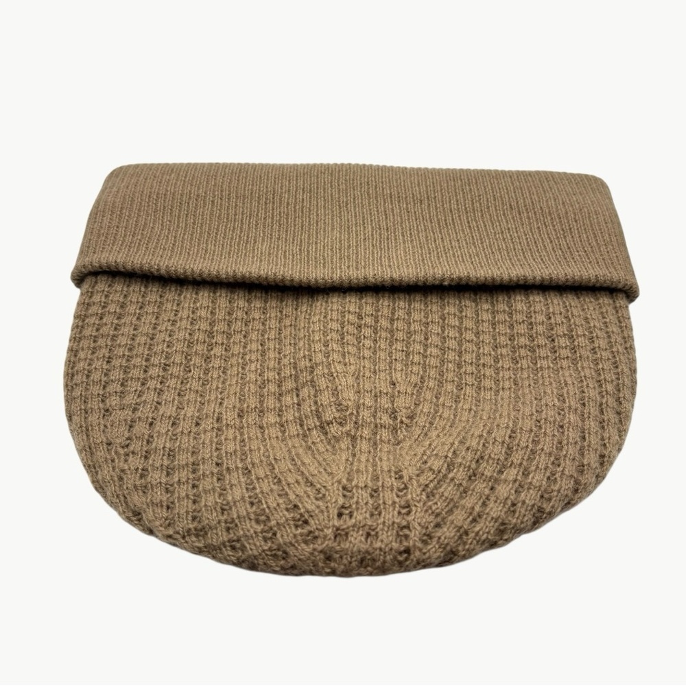 Everlane Waffle Knit Beanie 100% Wool Camel Tan One Size RWS Certified - Picture 7 of 9